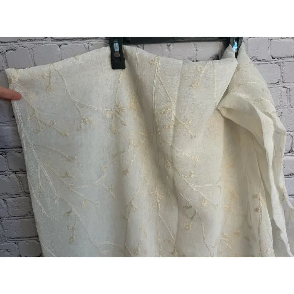 Sheer Embroidered Hidden Tab Top Curtain Drape Panels - Set of 2‎